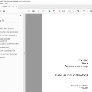 Case CX300C Tier 4 Excavadora sobre oruga Manual del Operador 84417156 - PDF DOWNLOAD