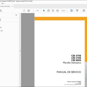 Case CX300C Tier 4CB 470S CB 570S CB 800S Martillo hidráulico Manual de Servicio 51562875 - PDF DOWNLOAD