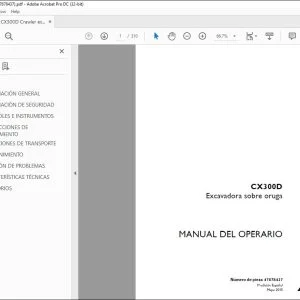 Case CX300D Excavadora sobre oruga Manual del operario 47878437 - PDF DOWNLOAD