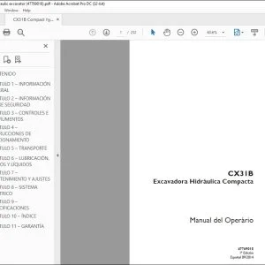 Case CX31B Excavadora Hidráulica Compacta Manual del Operário 47769018 - PDF DOWNLOAD