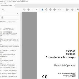 Case CX350B CX370B Excavadoras sobre orugas Manual del Operador 84346013 - PDF DOWNLOAD
