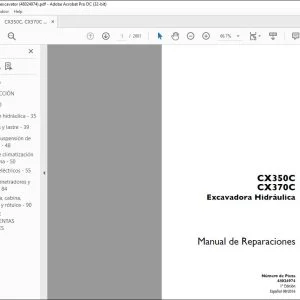 Case CX350C CX370C Excavadora Hidráulica Manual de Reparaciones 48024974 - PDF DOWNLOAD