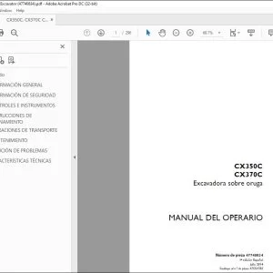 Case CX350C CX370C Excavadora sobre oruga Manual del Operario 47740834 - PDF DOWNLOAD