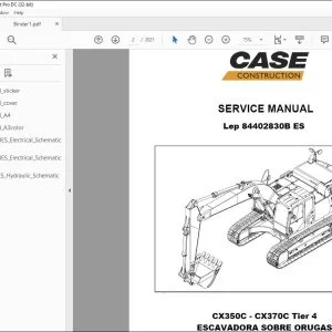 Case CX350C Tier 4 CX370C Tier 4 Excavadora sobre orugas Service Manual 84402830B - PDF DOWNLOAD