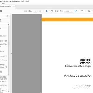 Case CX350D CX370D Excavadora sobre oruga Manual de Servicio 51481247 - PDF DOWNLOAD