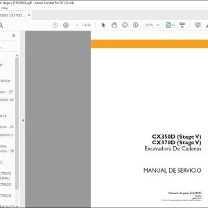 Case CX350D (Stage V) CX370D (Stage V) Excavadora De Cadenas Manual de Servicio 51634943 - PDF DOWNLOAD