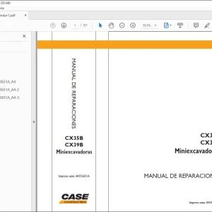 Case CX35B CX39B Miniexcavadoras Manual de Reparaciones 84553651A - PDF DOWNLOAD