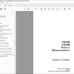 Case CX35B CX39B Series 2 Miniexcavadoras Empleo y Cuidado 84565440 - PDF DOWNLOAD