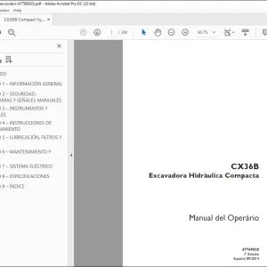 Case CX36B Excavadora Hidráulica Compacta Manual del Operario 47769020 - PDF DOWNLOAD