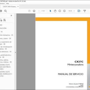 Case CX37C Miniexcavadora Manual De Servicio 51487930 Digital PDF Download