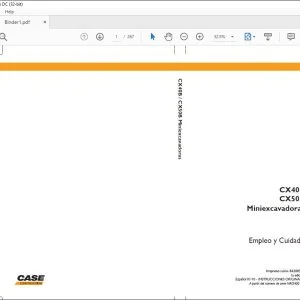 Case CX40B CX50B Miniexcavadoras Empleo y Cuidado 84288508 - PDF DOWNLOAD