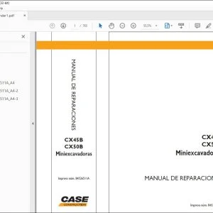 Case CX45B CX50B Miniexcavadoras Manual de Reparaciones 84526511A - PDF DOWNLOAD