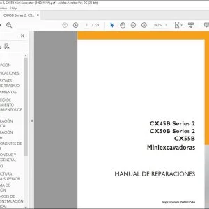 Case CX45B CX50B Series 2 CX55B Miniexcavadoras Manual de Reparaciones 84602454A - PDF DOWNLOAD