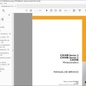 Case CX45B Series 2 CX50B Series 2 CX55B Miniexcavadora Manual del Servicio 47574286B - PDF DOWNLOAD