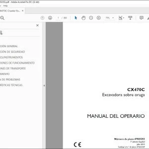 Case CX470C Excavadora sobre oruga Manual del Operario 47583253 - PDF DOWNLOAD