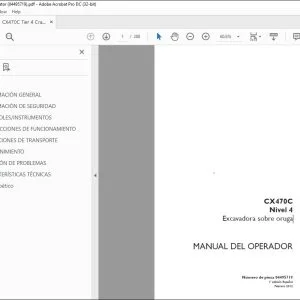Case CX470C Nivel 4 Excavadora sobre oruga Manual del Operador 84495719 - PDF DOWNLOAD