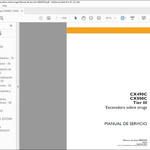 Case CX490C CX500C Tier III Excavadora sobre oruga Manual de Servicio 48044250 - PDF DOWNLOAD