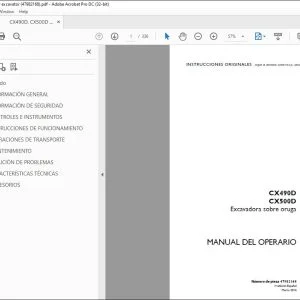 Case CX490D CX500D Excavadora sobre oruga Manual del Operario 47982168 - PDF DOWNLOAD