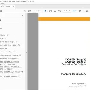 Case CX490D (Stage V) CX500D (Stage V) Excavadora De Cadenas Manual de Servicio 51675719 - PDF DOWNLOAD