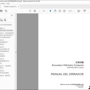 Case CX55B Excavadora Hidráulica Compacta Manual del Operador S2PS00005ZE01LAS - PDF DOWNLOAD