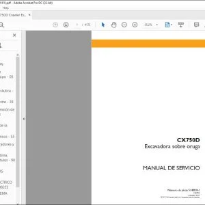 Case CX750D Excavadora sobre oruga Manual de Servicio 51408161 - PDF DOWNLOAD
