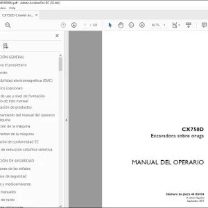 Case CX750D Excavadora sobre oruga Manual del Operario 48165094 - PDF DOWNLOAD