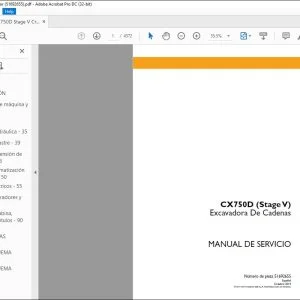 Case CX750D (Stage V) Excavadora De Cadenas Manual de Servicio 51692655 - PDF DOWNLOAD