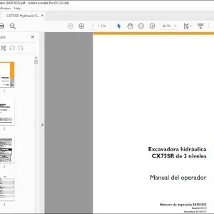 Case CX75SR de 3 niveles Excavadora hidráulica Manual del operador 84301822 - PDF DOWNLOAD