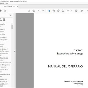 Case CX80C Excavadora sobre oruga Manual del Operario 51464844 - PDF DOWNLOAD