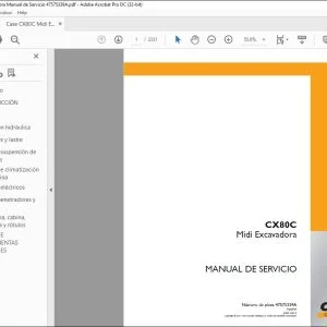 Case CX80C Midi Excavadora Manual de Servicio 47575339A - PDF DOWNLOAD