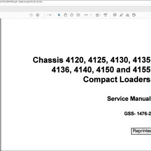 Service Manual Case Chassis 4120 4125 4130 4135 4136 4140 4150 & 4155 Compact Loaders GSS-1476-2 PDF Download