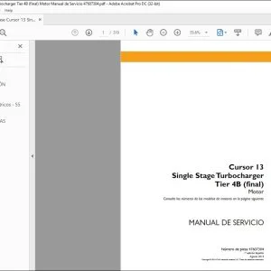 Case Cursor 13 Single Stage Turbocharger Tier 4B (final) Motor Manual de Servicio 47607304 - PDF DOWNLOAD