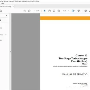 Case Cursor 13 Two Stage Turbocharger Tier 4B (final) Motor Manual de Servicio 47608461 - PDF DOWNLOAD