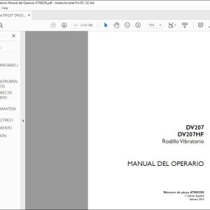 Case DV207 DV207HF Rodillo Vibratorio Manual del Operario 47508258 - PDF DOWNLOAD