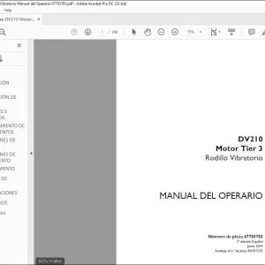 Case DV210 Motor Tier 3 Rodillo Vibratorio Manual del Operario 47703703 - PDF DOWNLOAD
