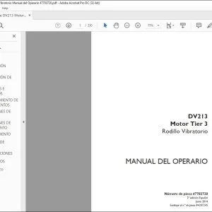 Case DV213 Motor Tier 3 Rodillo Vibratorio Manual del Operario 47703720 - PDF DOWNLOAD
