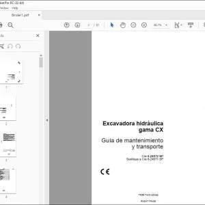 Case Excavadora hidráulica gama CX Guía de mantenimiento y transporte 6-24872 - PDF DOWNLOAD