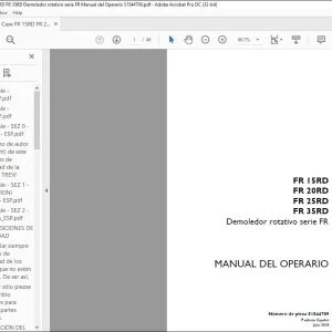 Case FR 15RD FR 20RD FR 25RD FR 35RD Demoledor rotativo serie FR Manual del Operario 51544709 - PDF  DOWNLOAD