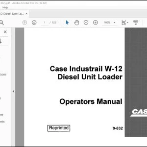 Case Industrial W-12 Diesel Unit Loader Operators Manual 9-832 - PDF DOWNLOAD