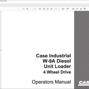 Case Industrial W-9A Diesel Unit Loader 4 Wheel Drive Operators Manual 9-882 - PDF DOWNLOAD