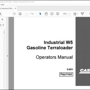 Case Industrial W5 Gasoline Terraloader Operators Manual 9-801 - PDF DOWNLOAD