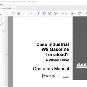 Case Industrial W9 Gasoline Terraload'r 4 Wheel Drive Operators Manual 9-451 - PDF DOWNLOAD