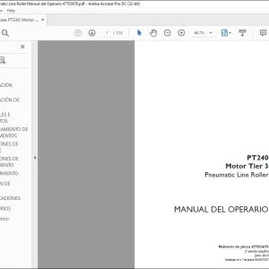 Case PT240 Motor Tier 3 Pneumatic Line Roller Manual del Operario 47703678 - PDF DOWNLOAD