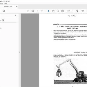 Case Poclain 1088P4A Excavadora Hidraulica Manual del Operador 9-16781 - PDF DOWNLOAD