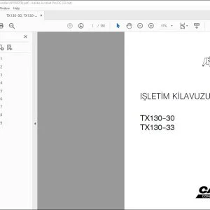 Case TX130-30 TX130-33 TEL İŞLEMCİ IÞLETÝM KÝLAVUZU - PDF DOWNLOAD