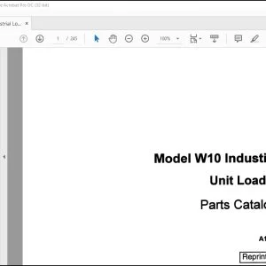 Case W10 Industial Unit Loader Parts Catalog Manual A1033 - PDF DOWNLOAD