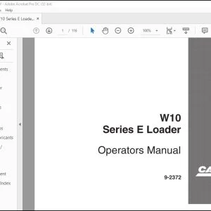 Case W10 Series E Loader Operators Manual 9-2372 - PDF DOWNLOAD
