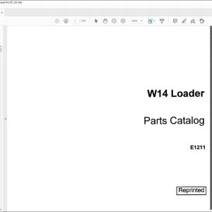 Case W14 Loader Parts Catalog Manual E1211 - PDF DOWNLOAD