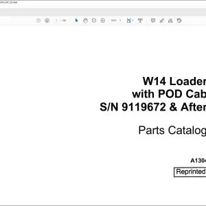 Case W14 Loader with POD Cab Parts Catalog Manual A1304 - PDF DOWNLOAD