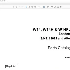 Case W14 W14H & W14FL Loaders Parts Catalog Manual 8-1741 - PDF DOWNLOAD
